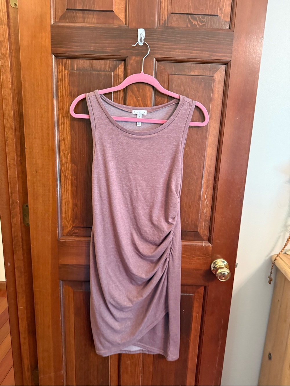 Sleeveless Ruched Side Bodycon Dress - Mauve